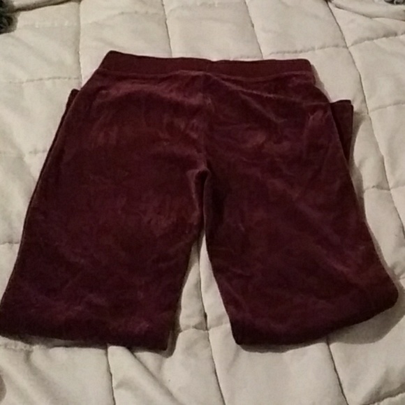 SO Girls Burgundy Velour Two Piece Set sz 12 - Picture 4 of 8